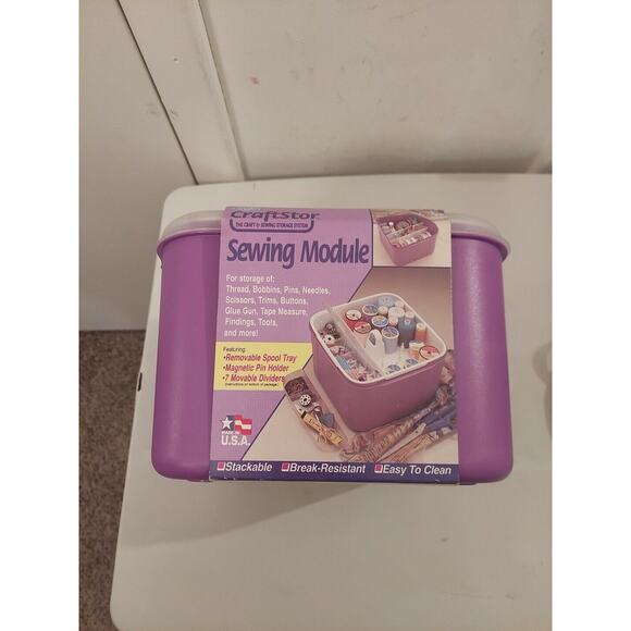 Vtg Eagle CraftStor Craft & Sewing Storage System Modules Purple New USA 1994 - Picture 1 of 7